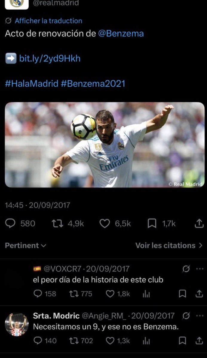 chadi2t's tweet photo. Au collège ça arrivait le matin ça disait jamais « t’as vu la dernière perf de Benzema en Liga BBVA ?  » eh vsy c’est trop comment il a marqué aucune génération mdrr https://t.co/tDvNFFthhn