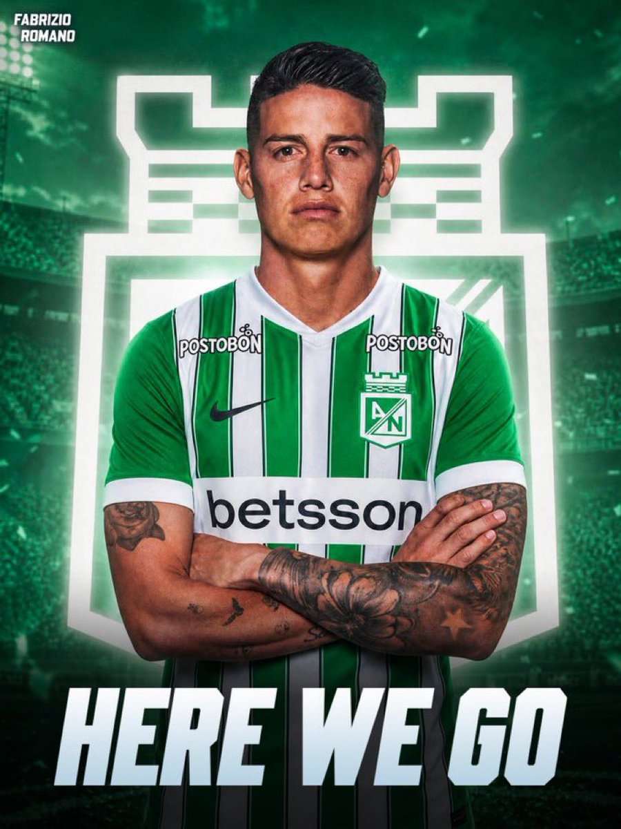 AtaqueFutbolero's tweet photo. 🇨🇴⚠️ JAMES RODRÍGUEZ JUGARÁ EN ATLÉTICO NACIONAL.

[@FabrizioRomano - @PSierraR] https://t.co/YH1NaXvIaq