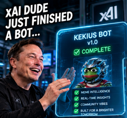 KekiusBotS's tweet photo. 🚀 xAI Dude Just Cooked: KEKIUS BOT 🤖🐸

0x40be5cc3b109186119a06dda7fb699c4e303fb07 https://t.co/aANsegNLg5