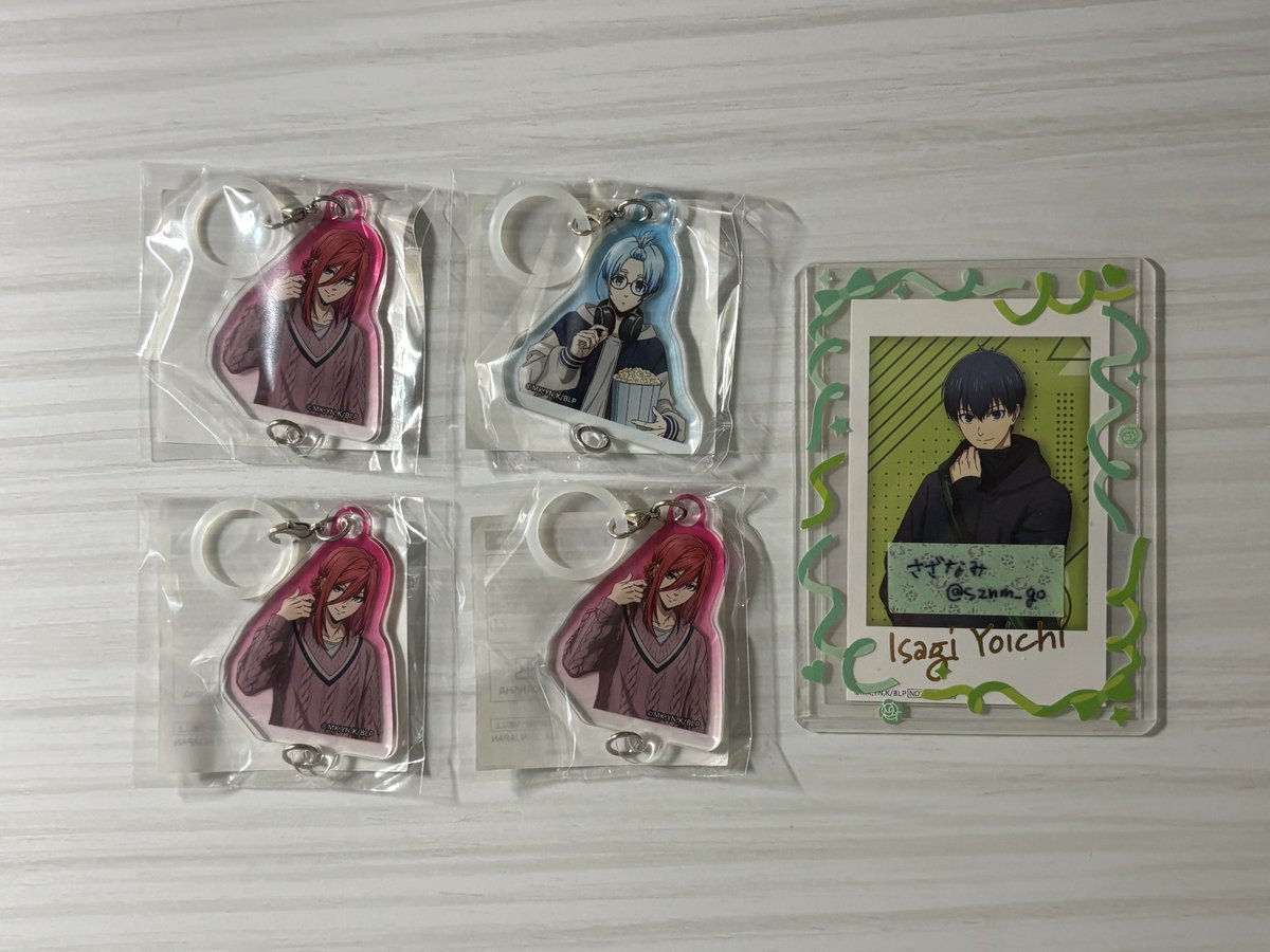 sznm_go's tweet photo. 【交換/譲渡】ブルーロック イケプリ アディショナルナイト アクリルキーチャーム

譲▷千切3 氷織2
求▷ 同異種 潔 or 定価+送料

・郵送でのお取引
⚠️現在平日窓口発送が難しくポスト投函orクリックポストでの発送となります

検索からでもお気軽にお声掛けください。 https://t.co/4NOQBFNFaJ
