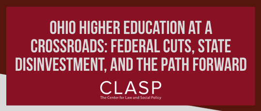 CLASP_DC's tweet photo. Ohio is just one state suffering years of underfunding and poor management in higher ed. As the fall semester begins, CLASP analysis examines how states can protect their colleges and universities from harmful actions of the Trump Admin: https://t.co/CXzTCTeqGn https://t.co/I1348NQLsA