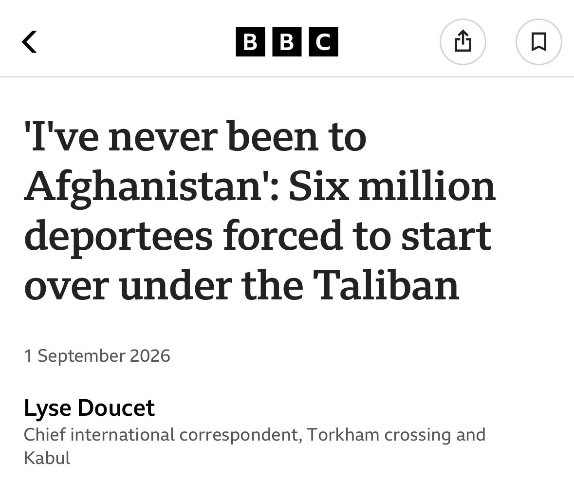 TheFolorunso's tweet photo. America and Europe are at the center of immigration debates in the media, but it’s worth noting that Pakistan is carrying out large-scale deportation of millions of Afghans to a country that is being run by the Taliban. BBC seems to be the only major media house reporting this. https://t.co/c2LRt9gTNa