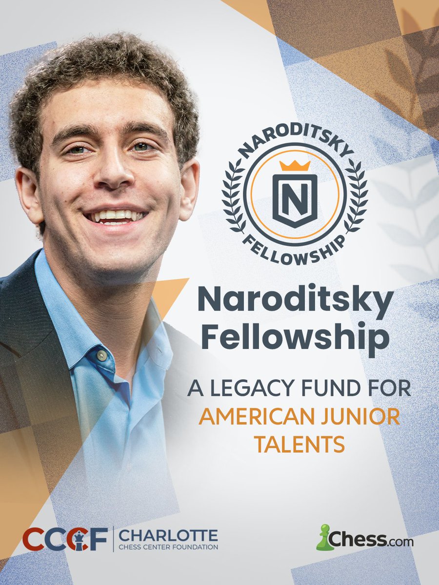 chesscom's tweet photo. To honor GM Daniel Naroditsky, the Charlotte Chess Center Foundation has announced a $50,000 Naroditsky Fellowship to exist alongside the Naroditsky Memorial Rapid and Blitz tournament.

The fellowship will be available to U20 chess players as a way to support elite training, travel, and tournament preparation.

Application link below.