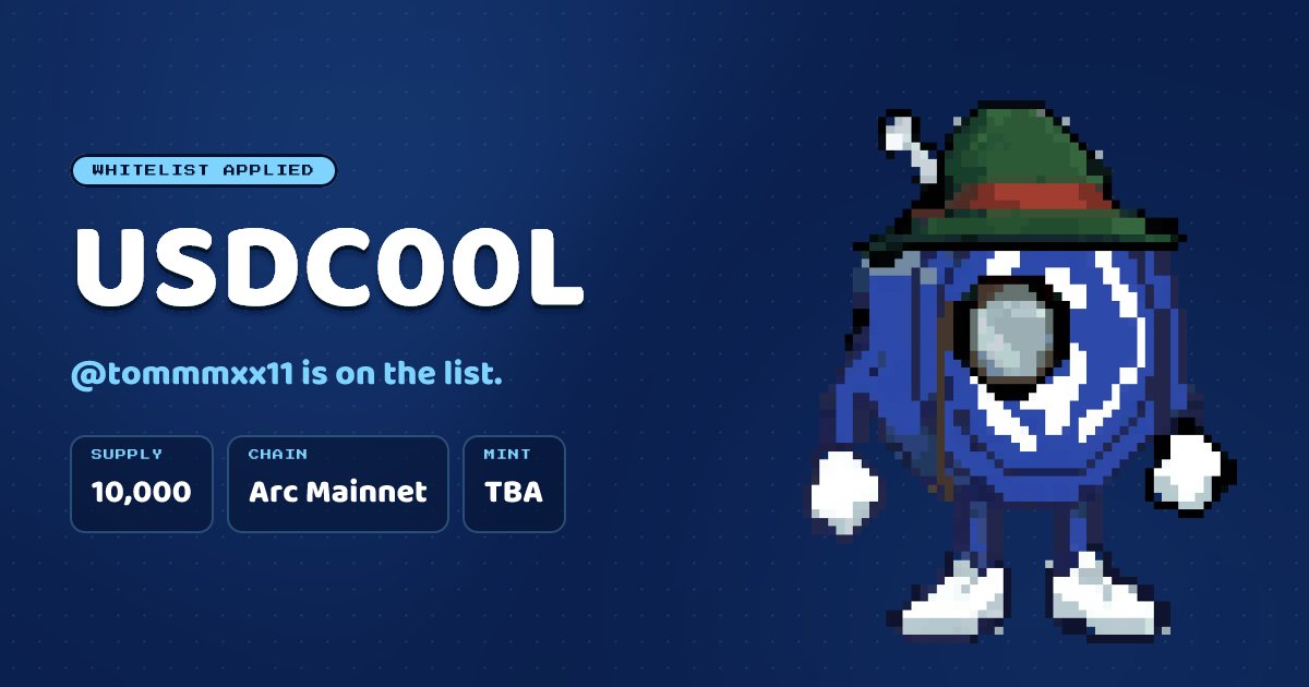 tommmxx11's tweet photo. I already joined the @usdc00l whitelist 🫡

10,000 c00l coins landing on Arc.
Stay liquid. Stay c00l.

#USDC00L #Arc https://t.co/7wuGIyBWl0 https://t.co/2jx3IXO5l6