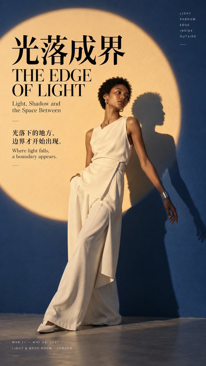 MrLarus's tweet photo. 🤯 用 Images 2.5 怎么做人物海报？用圆形框景让光、镜面参与构图！

这组图采用圆形大框架，再用光影、叠色、折射和反射改变人物与空间关系

1. 光落成界，圆形光域切开人物与影子
2. 两界之间，透明双圆叠出空间层次
3. 折光之间，透镜改变人物视觉比例
4. 另一种我，圆镜带出不同观察视角

🌟很适合人物海报、时尚 Editorial、摄影实验和艺术视觉参考！

Prompt below 👇
