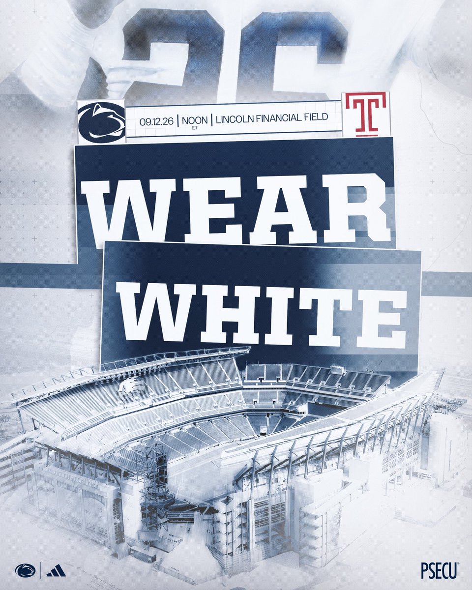 PennStateFball's tweet photo. ⚪️ WEAR WHITE AT THE LINC ⚪️ https://t.co/wH4xZyttdv