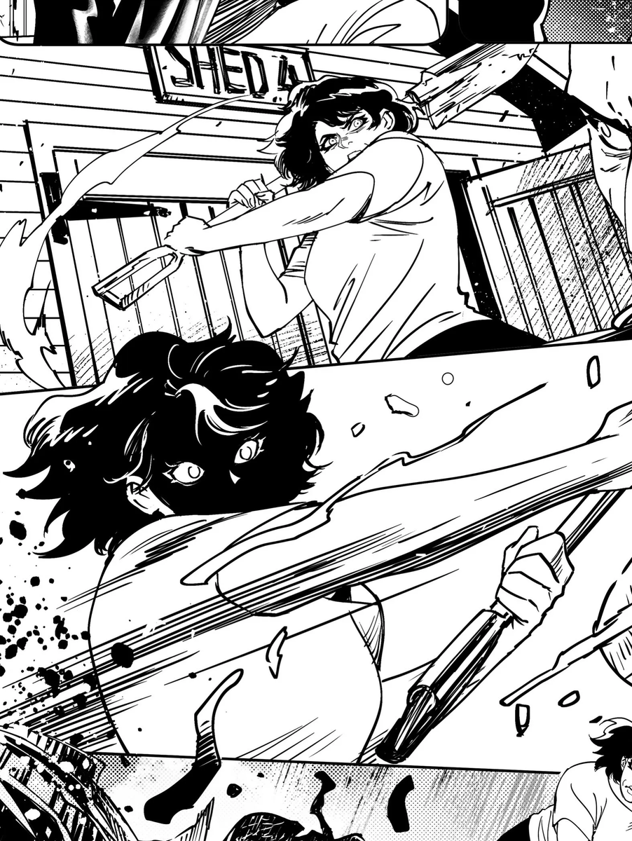hainingart's tweet photo. Be careful, NEIGHBOURHOOD WATCH #5 has HIT the shelves!🪏🏘️

So incredibly grateful to have shared this journey with such an amazing team! Please don’t miss the final issue!💖

W: Sarah Gailey
A: Me
C: Rebecca Nalty
L: Jodie Troutman
E: Elizabeth Brei
CVR B/C:@kodyisover https://t.co/8gmbdRwBIX