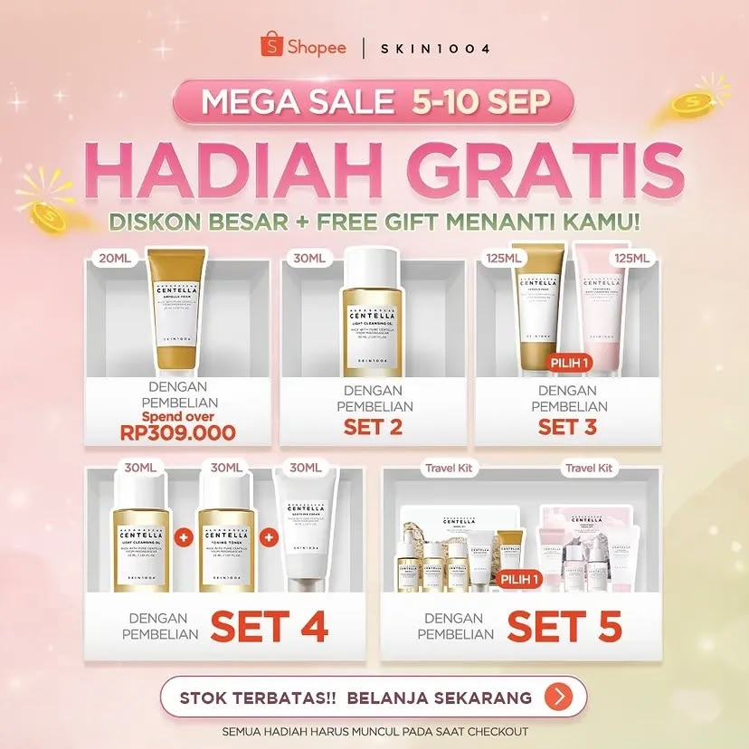 bellusinfo's tweet photo. DISKON 9.9 BELUM BERAKHIR GUYS🥹🎀

SKIN1004 masih MEGA SALE sampai hari ini aja!🧴🩷
dan diskonnya tuh.. nggak main-main🫠💸

✨diskon hingga 83%
🎟️voucher 50% OFF
🎁FREE GIFT
🚚FREE SHIPPING
💝hadiah member

yuk serbuuu sebelum hari ini berakhir! 🛒💨
https://t.co/H0e8Nkk652 https://t.co/I9gwbxvaBd