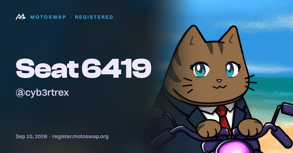 cyb3rtrex's tweet photo. I'm seat 6419 at @Motoswap.

https://t.co/khE83E1XgY https://t.co/8AbwOTygBr