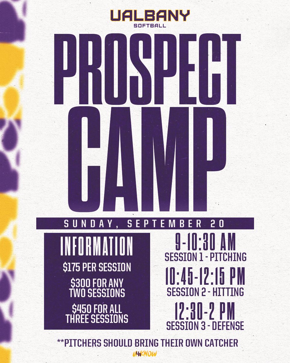 UAlbanySB's tweet photo. We are now less than ✌️ weeks away from our Prospect Camp! Sign up today before slots are full!

https://t.co/yAwxNoyXdg

#UAUKNOW https://t.co/O4KQ35ajIl