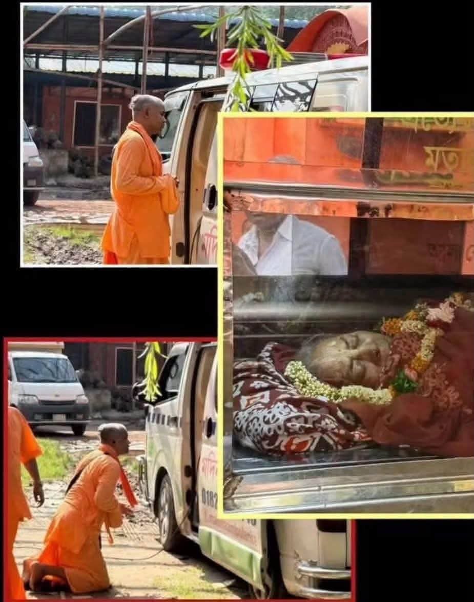 HinduVoice_in's tweet photo. #Bangladesh

Sri Chinmay Krishna Das Prabhu got parole for a few hours to see his dead mother for the last time. https://t.co/FOlM5zedZm