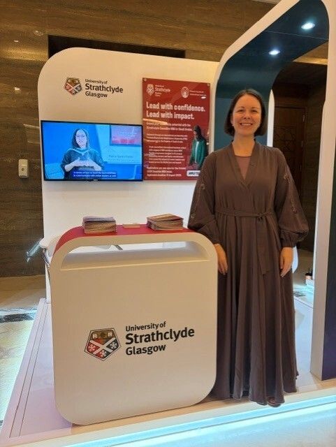 StrathBusiness's tweet photo. Strathclyde Business School's Dr Suzanne Mawson was delighted to take part in the recent Princess Nourah Bint Abdulrahman University's Open Day 2026 for graduate programmes and we look forward to welcoming new students to our Strathclyde Executive MBA at PNU for our inaugural intake.
https://t.co/Q5EHEYuAQg