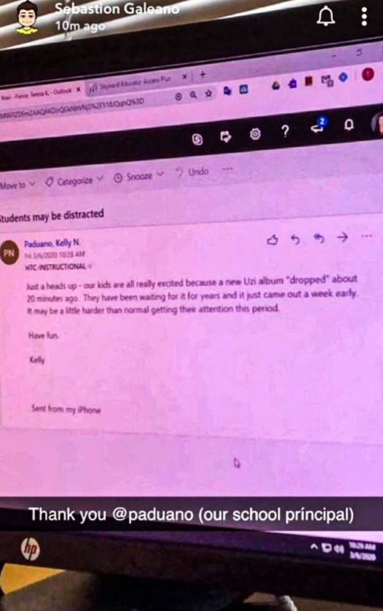 ItzBasin's tweet photo. When Schools warned teachers that students might be distracted because Lil Uzi Vert just dropped “Eternal Atake” 🔥😭 https://t.co/E2QZQImuTp