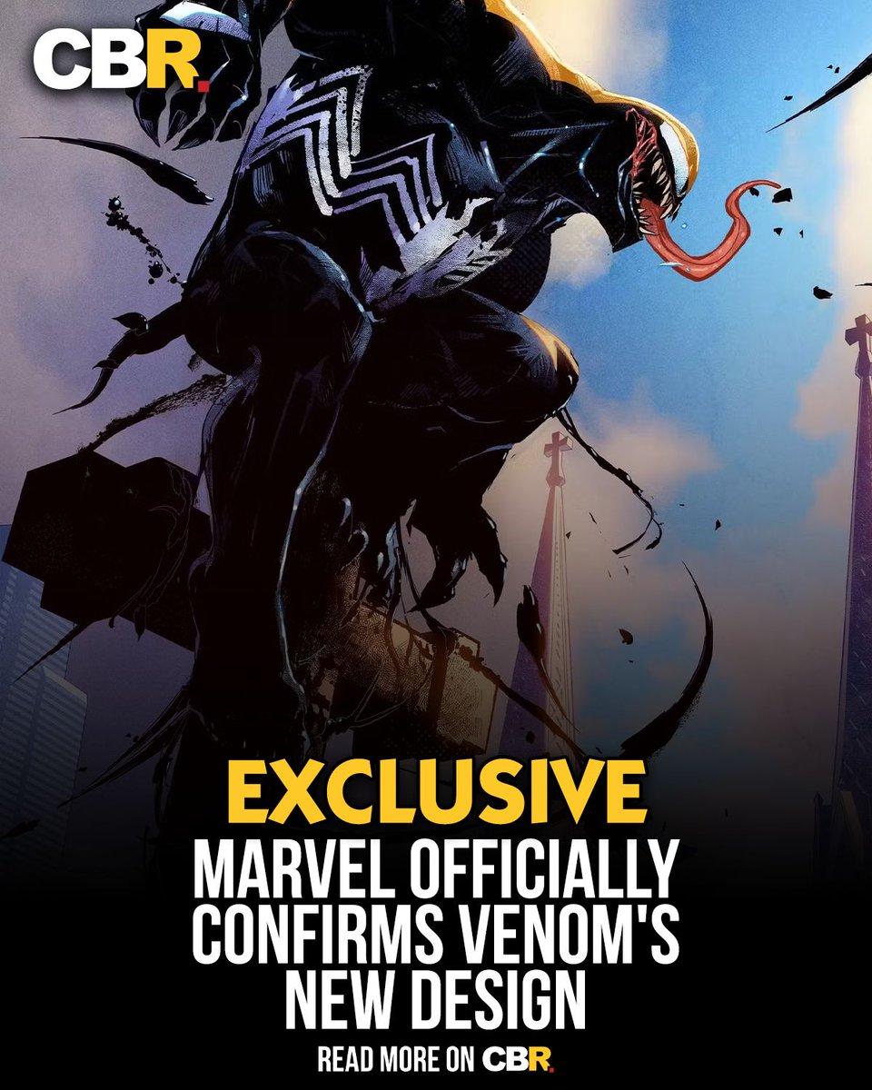 CBR's tweet photo. 🕷️ EDDIE BROCK. VENOM. TOGETHER AGAIN.

Marvel has officially revealed Venom's new design as Eddie reunites with the symbiote for a brand-new era.

This time, Marvel wants Venom to look constantly shifting, threatening and ALIEN.
 https://t.co/BRyzC6K6f2 https://t.co/VHvihKk9bh