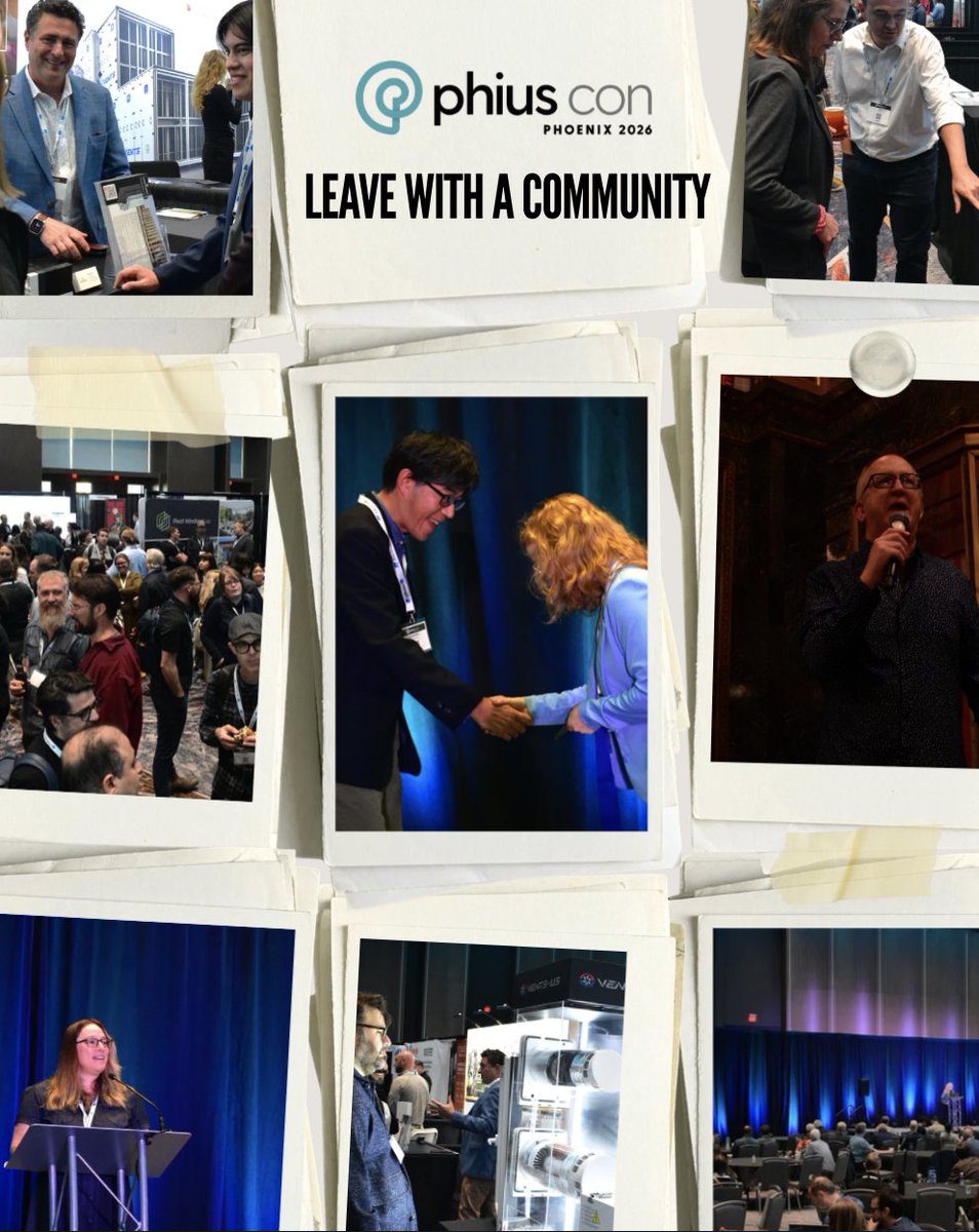 PHIUS1's tweet photo. Come for the ideas. Leave with a community.

Connect, learn, and meet the people shaping the future of high-performance building at PhiusCon 2026!

📍 Phoenix, AZ | October 8-10
https://t.co/ZUUBu3vrJB 

#phius #phiuscon2026 #passivebuilding https://t.co/dDVBYdTV3p