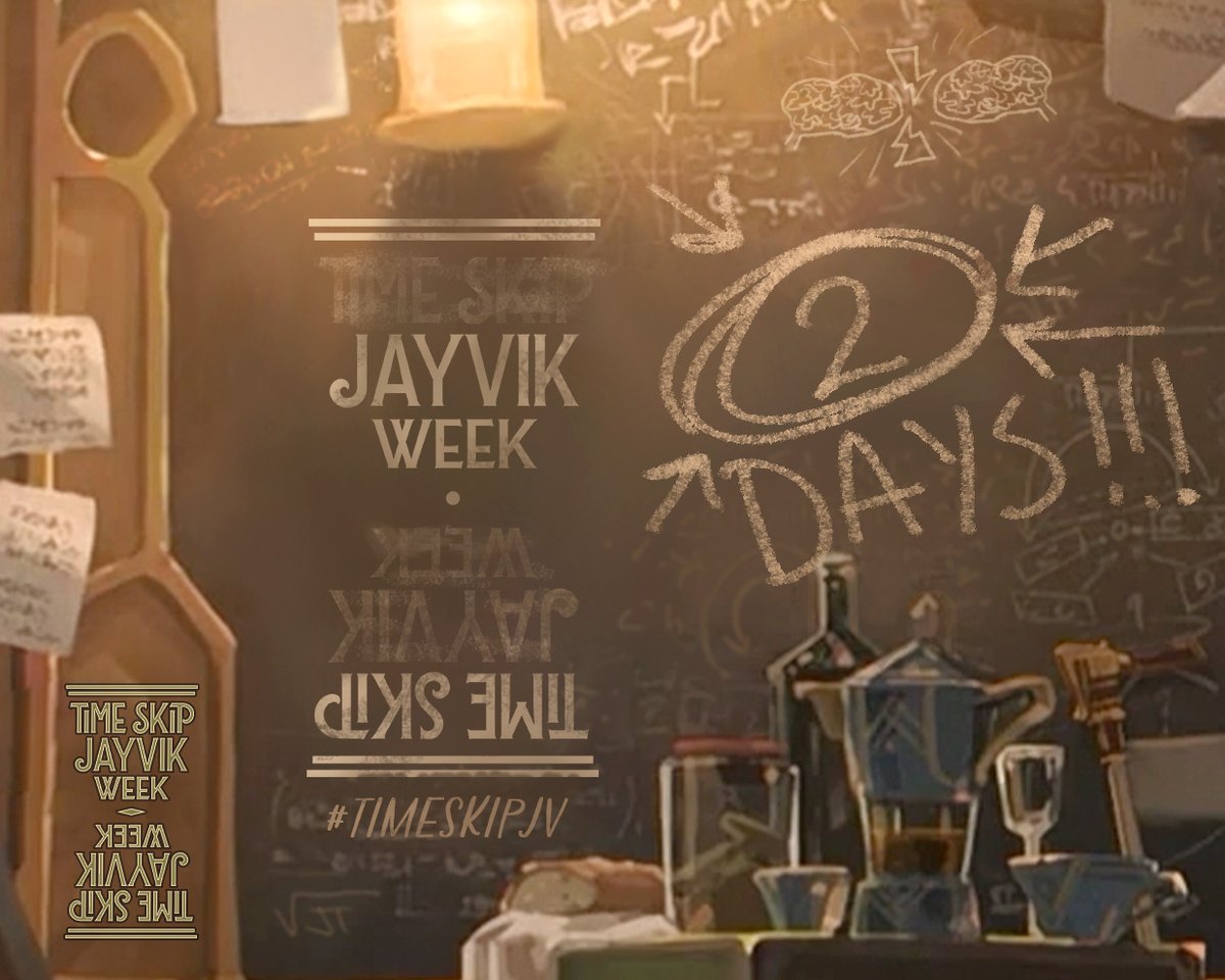 TimeskipJayvik's tweet photo. Time Skip Jayvik Week starts Saturday and runs for nine days! Join us as we explore Jayce and Viktor's partnership across the 7 missing years between Arcane S1E03 and S1E04. Check out our prompts in the pinned post and jump in at #TimeSkipJV! https://t.co/0a9wUG0JVS