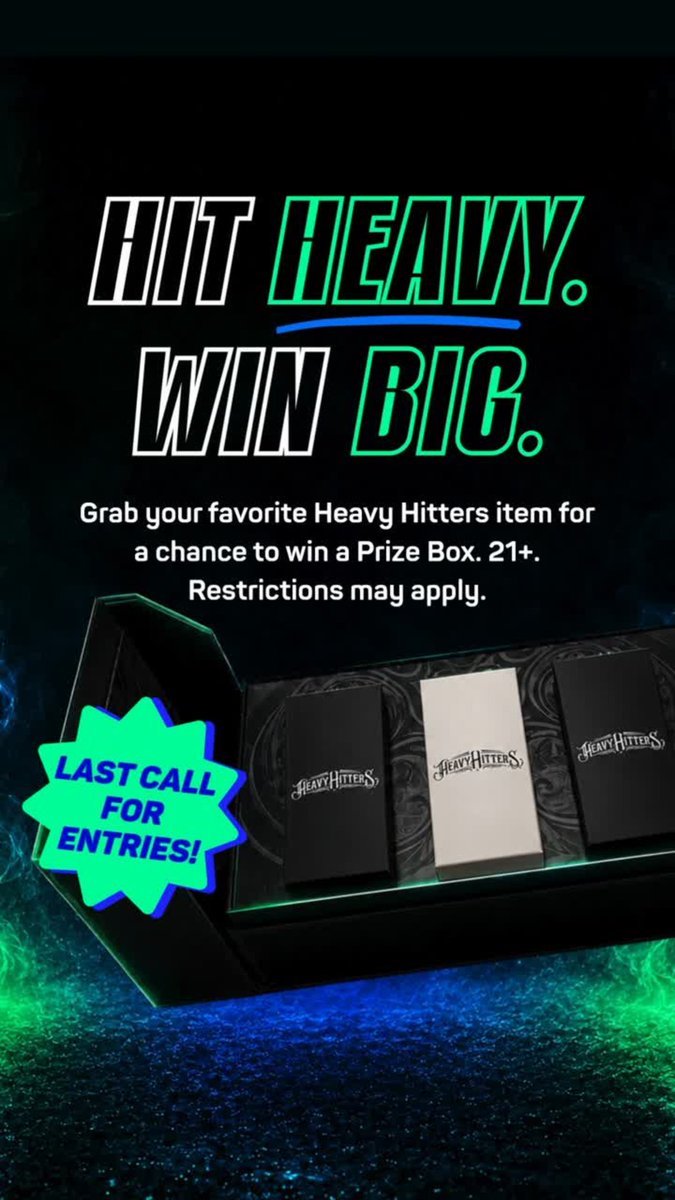 blulightnj's tweet photo. Our giveaway is winding down! Don't forget to grab any @heavyhittersnj item at BluLight BY 9/14 for your chance to score a Heavy Hitters Prize Box. Your next pickup could be the lucky one! 💙 21+, restrictions may apply. https://t.co/tne0nyQOeh