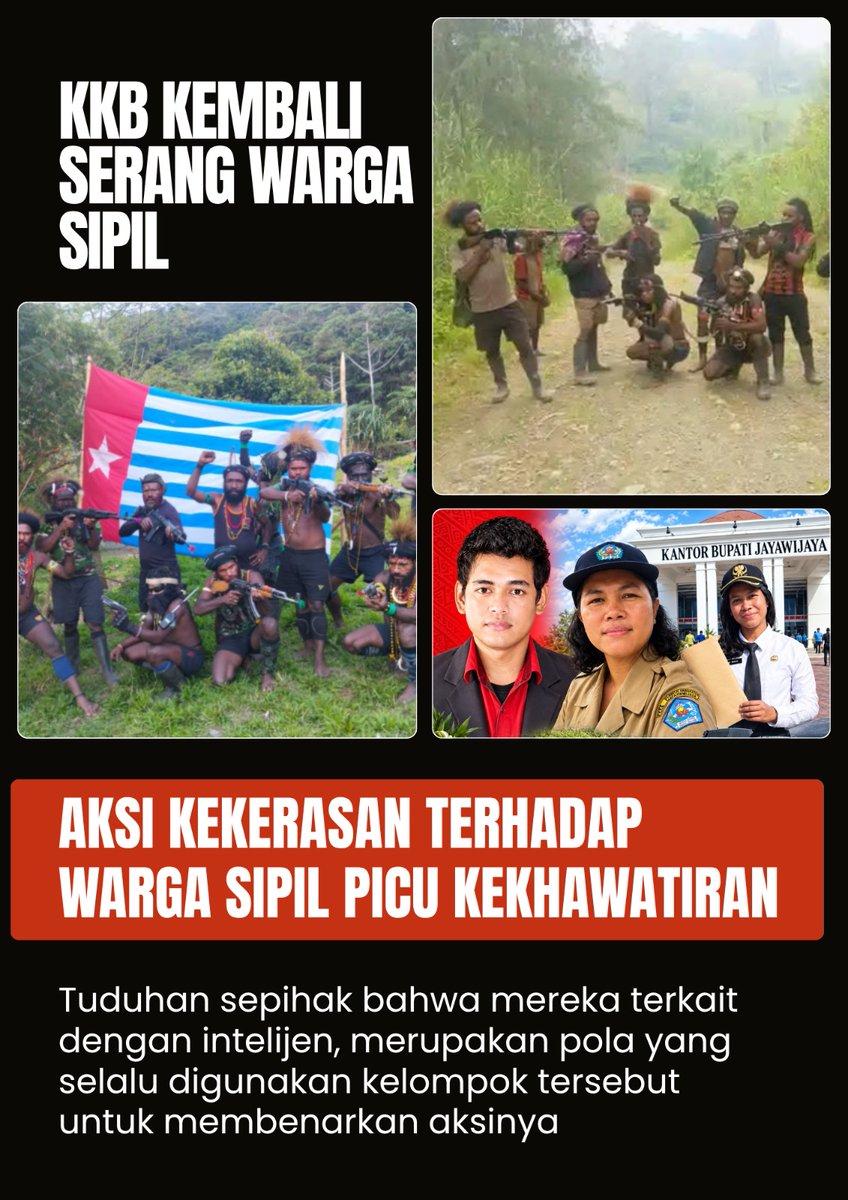 GeioRiz's tweet photo. AKSI KEKERASAN TERHADAP WARGA SIPIL PICU KEKHAWATIRAN
#kkb #masyarakat #papua #pertanian #separatis https://t.co/ZJAQ8tgJvv