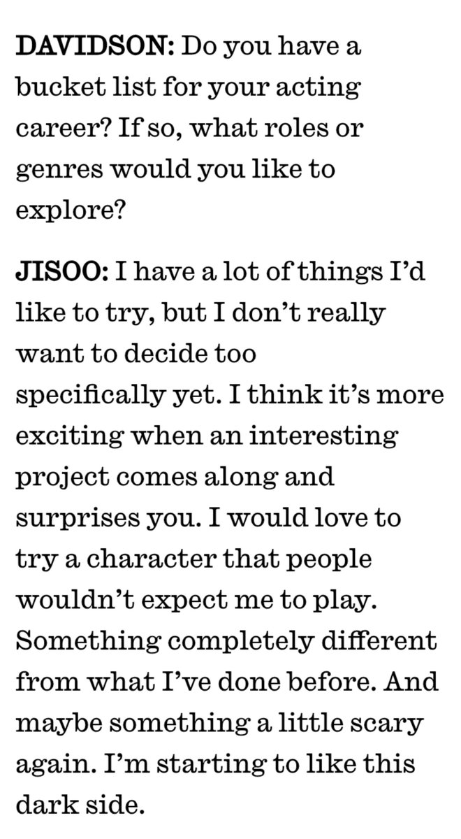 folklorerain's tweet photo. JISOO HAS ACTING PROJECTS IN THE WORKS???? OH MY GOD??

and what's this about playing dark characters OH I'M SAT https://t.co/khc8k8tCHu