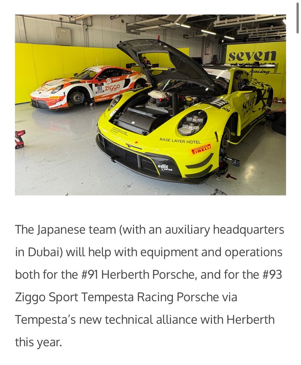 kazu23_35's tweet photo. テンペスタ・レーシング、ガッツリ欧州と同じZiggo Sportカラーで走ってくれる���最高すぎる😭😭😭😭

てかテンペスタとHerberthは両方ともseven × sevenのシャシーで、Herberthが昨年のスーパーGT個体、テンペスタがS耐個体って書いてある。
https://t.co/NSl6yyegum https://t.co/DTmUupKwYx