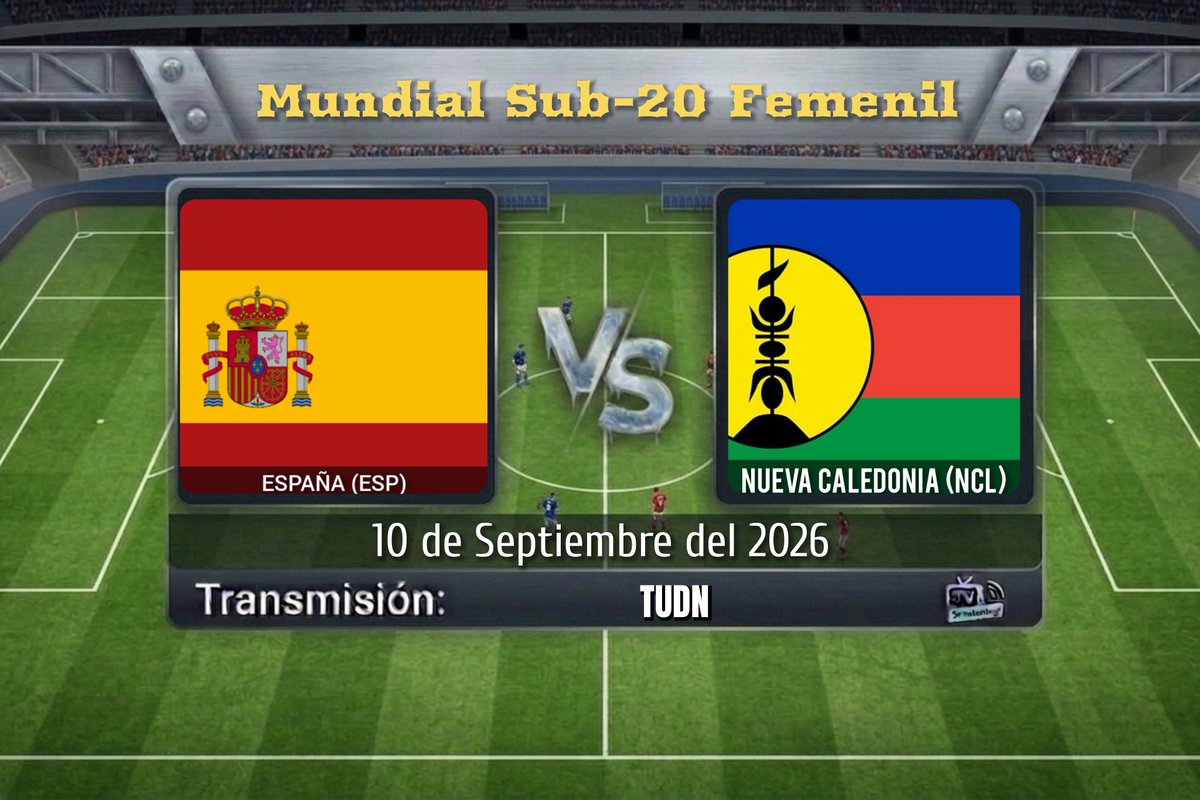 TVDELDEPOR1's tweet photo. Mundial Sub-20 Femenil | Jornada 2
España 🆚 Nueva Caledonia
07:00 HRS
📺 @TUDNMEX
🎤 @AgomezlunaM
🎤 @Sarela8
#EllasEnTUDN | #ESPNCL https://t.co/T239SsW8Hq