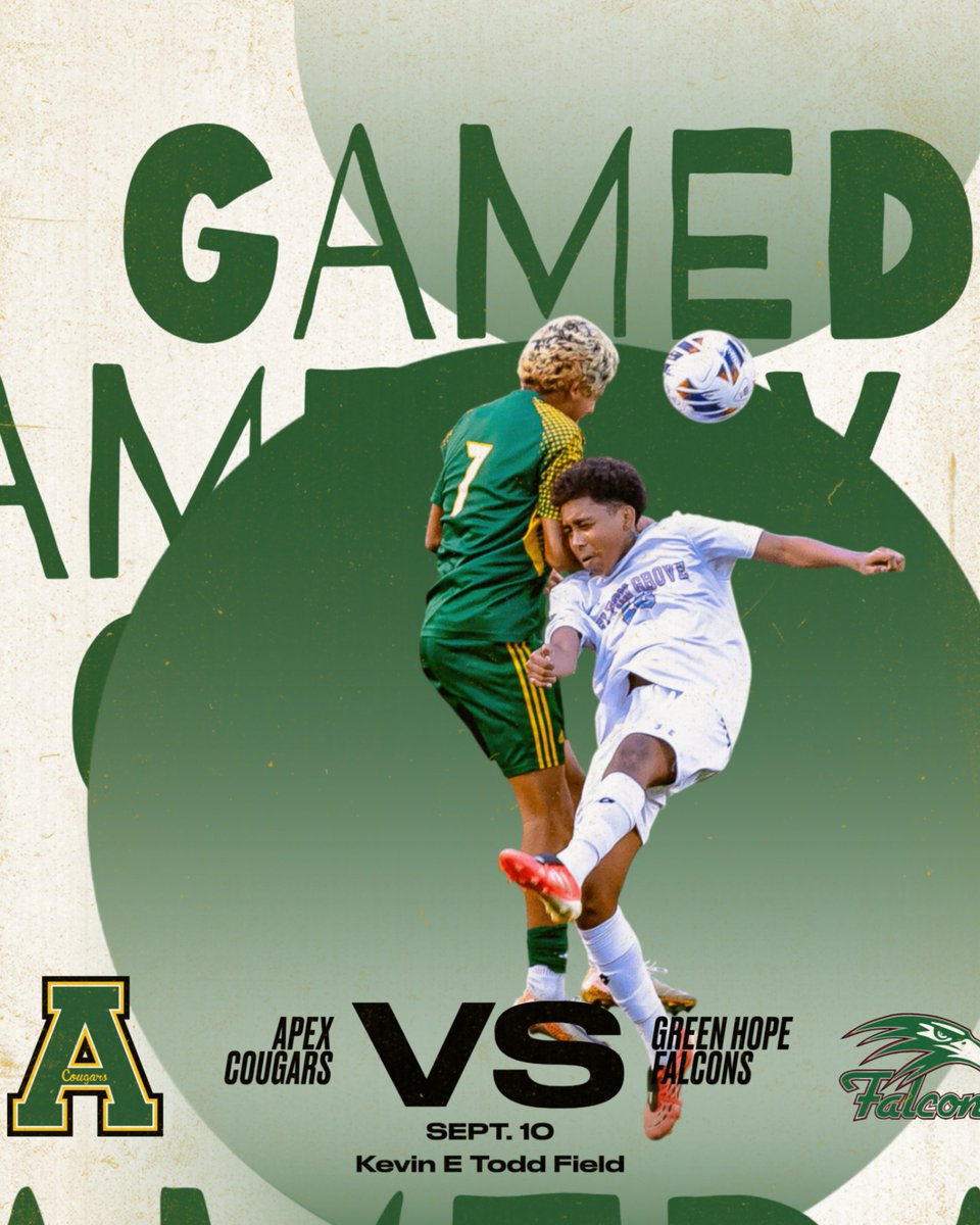 apexcougarclub's tweet photo. Come out and support your JV boys at 4:30 and Varsity at 6:30 as they play Green Hope at home. 

📸: @tim_ts_images

@ApexHighSchool @apexhsathletics https://t.co/suSMeNbqrD