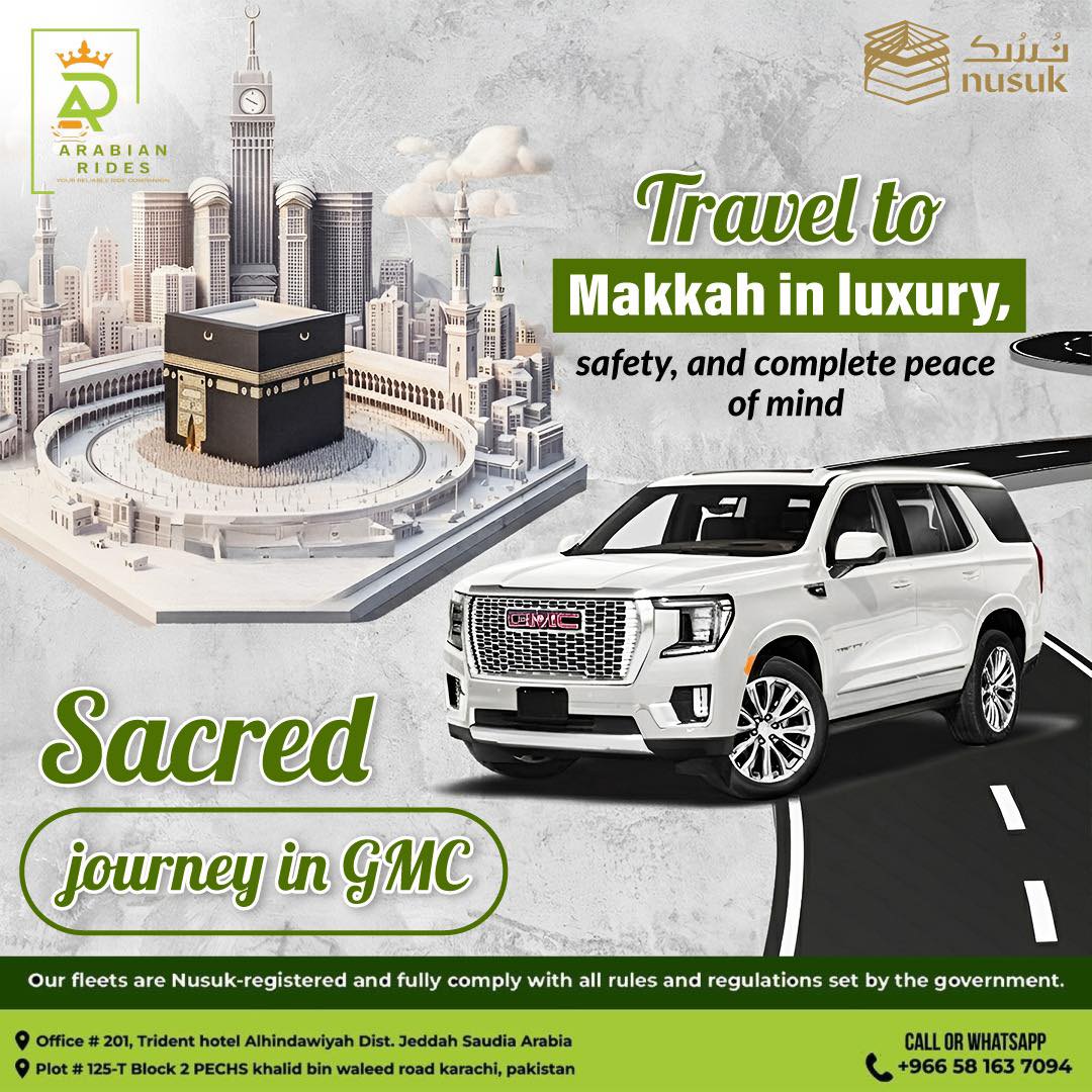 Azucena50203790's tweet photo. Travel to Makkah in luxury, safety, and complete peace of mind. Book your ride now: 00966581637094 https://t.co/A8jIbjICuu