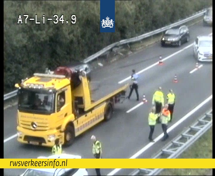 Incident op A7 nabij Den Oever