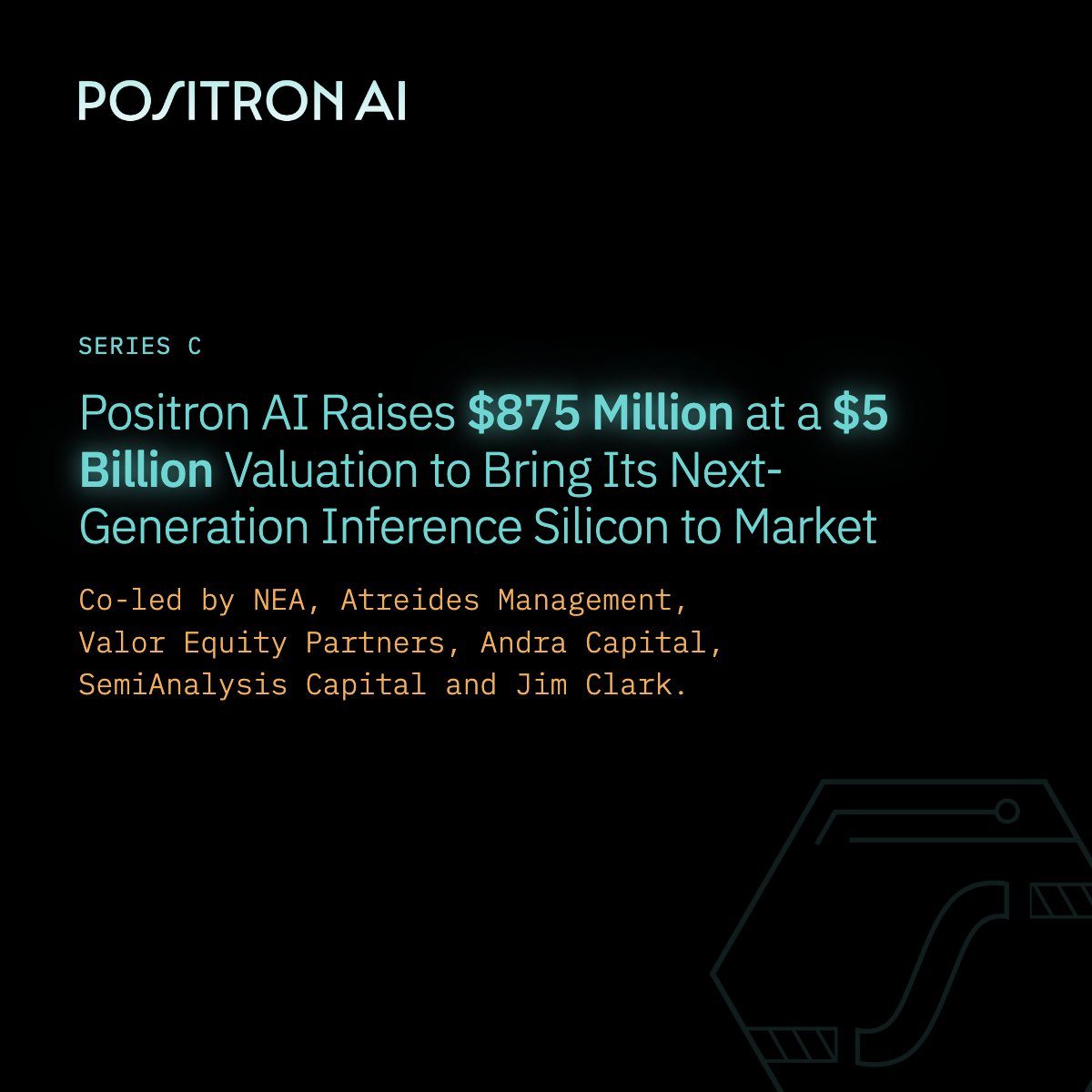 positron_ai's tweet photo. The inference era is here. Today, we announced Positron AI’s $875M Series C at a $5B valuation.

Our CEO, @mitesh711, spoke with @RWhelanWSJ about why inference is reshaping AI infrastructure, our momentum and what we’re building next.

Read more: https://t.co/xgDO6Tal3p https://t.co/OiSl6KPAcB