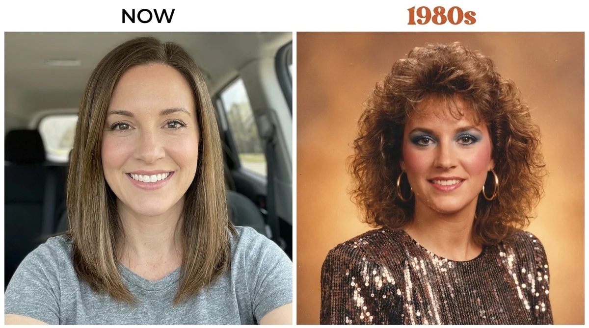 pixazoai's tweet photo. Same person, both sides.

The 1980s trend is everywhere this week—and it doesn't filter your selfie, it rebuilds the whole picture: hair, outfit, light, grain.

What sells the era: grain, soft focus, faded colours. Without them it reads modern.

Free on Pixazo. 

#80sTrend https://t.co/oBRgr4UJGV