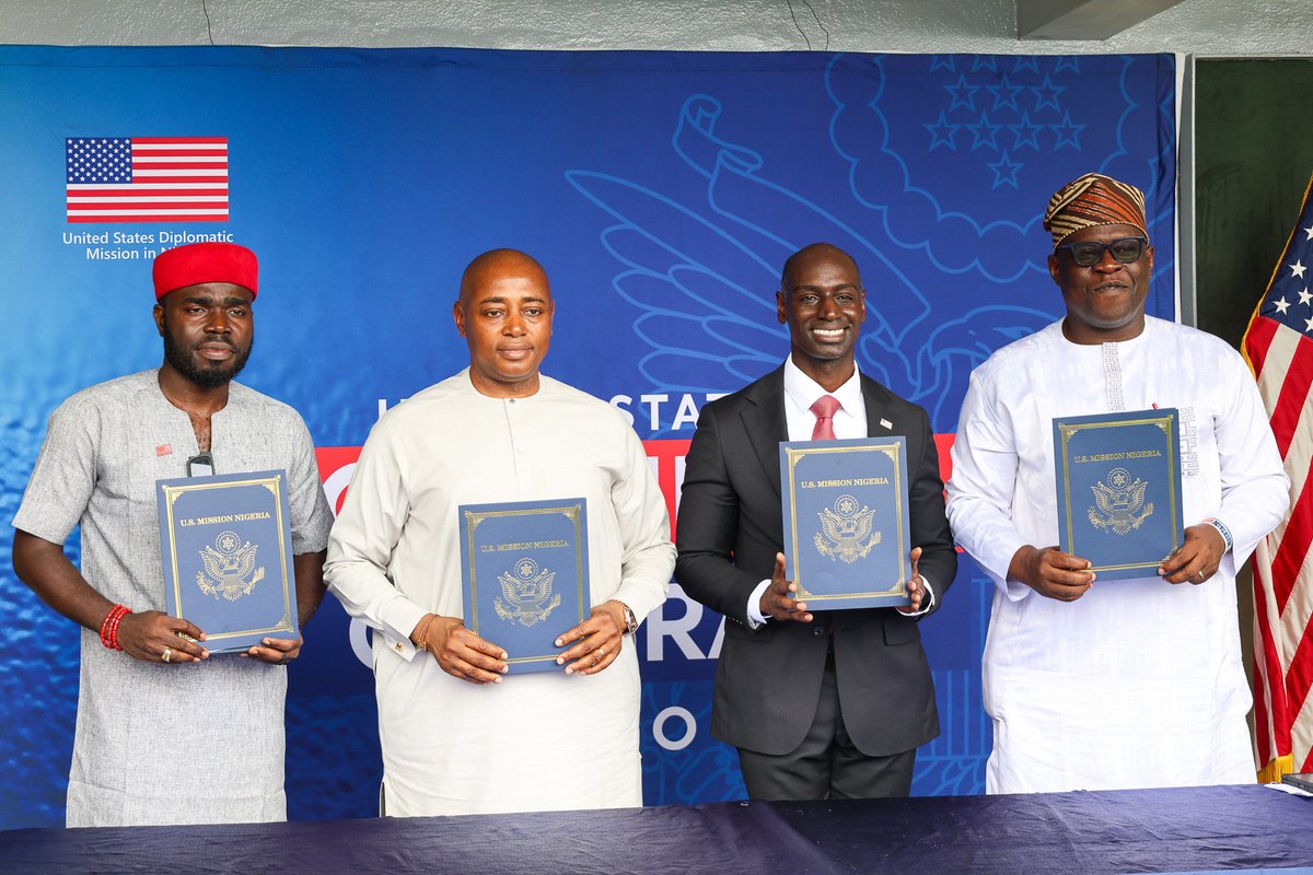 USinNigeria's tweet photo. U.S. Consul General Brandon Hudspeth joined partners to launch a new $125,000 U.S. Ambassador Fund for Cultural Preservation (AFCP) grant, awarded to the Center for Memories for the preservation of the Lejja Iron-Smelting Site in Enugu.

This project will combine digital documentation with physical conservation to safeguard Lejja’s remarkable legacy of ancient ingenuity and technological sophistication for future generations.

We extend our sincere appreciation to the @cfmemories; @Fmactce_Nigeria; @NCMMHQ; the Enugu State Government; ICOMOS-Nigeria; and the @si_africanart for their continued partnership on this important work.

#DidYouKnow? Over the past five years, the United States has further bolstered U.S.-Nigeria relations by committing $1.2 million USD to support the preservation of Nigerian cultural sites and museum collections while strengthening Nigeria’s cultural heritage management.

#USinNigeria