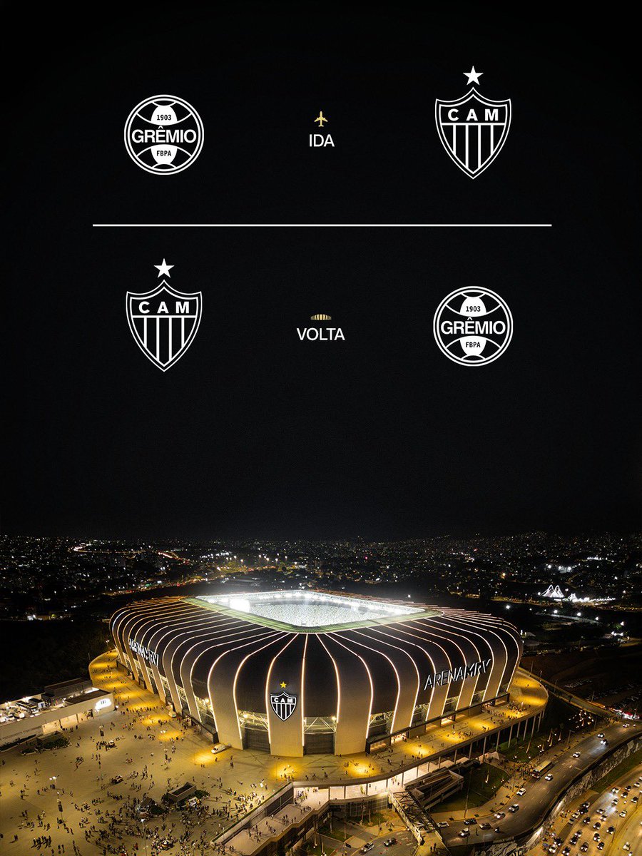 Atletico's tweet photo. 🏆 𝐂𝐎𝐏𝐀 𝐃𝐎 𝐁𝐑𝐀𝐒𝐈𝐋 - 𝐦𝐚𝐧𝐝𝐨𝐬 𝐝𝐞𝐟𝐢𝐧𝐢𝐝𝐨𝐬 🇧🇷

No confronto diante do Grêmio, pela semifinal da competição, o 𝐆𝐀𝐋𝐎 disputará o primeiro jogo na Arena do Grêmio e a volta na Arena MRV.

A ida acontecerá em 31/10 ou 1/11 e a volta em 7/11 ou 8/11. As datas exatas ainda serão confirmadas pela CBF!

𝐏𝐑𝐀 𝐂𝐈𝐌𝐀 𝐃𝐄𝐋𝐄𝐒! 🐔
