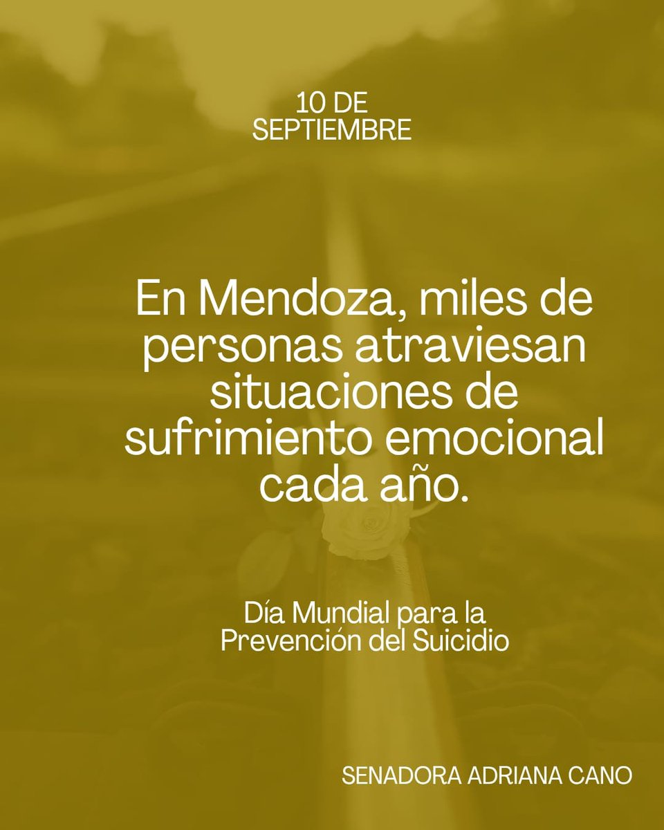 Adry_Cano's tweet photo. HABLAR TAMBIÉN ES PREVENIR 💛

El dolor no siempre se ve y muchas veces tampoco se dice con palabras. Por eso, escuchar, acompañar y prestar atención a quienes nos rodean puede ser el primer paso para que alguien no tenga que atravesar su sufrimiento en soledad.

En este Día Mundial para la Prevención del Suicidio, recordemos que cada vida importa y cada conversación cuenta.