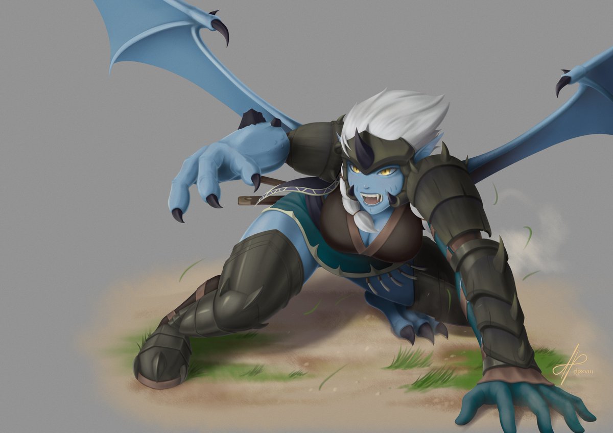 drowsypanda18's tweet photo. Aimira, the Dragonborn Troll  

(re-draw of an old artwork from last year's Inktober) 
#digitalart #illustration #aqw #oc https://t.co/Ug0WVNUGsT