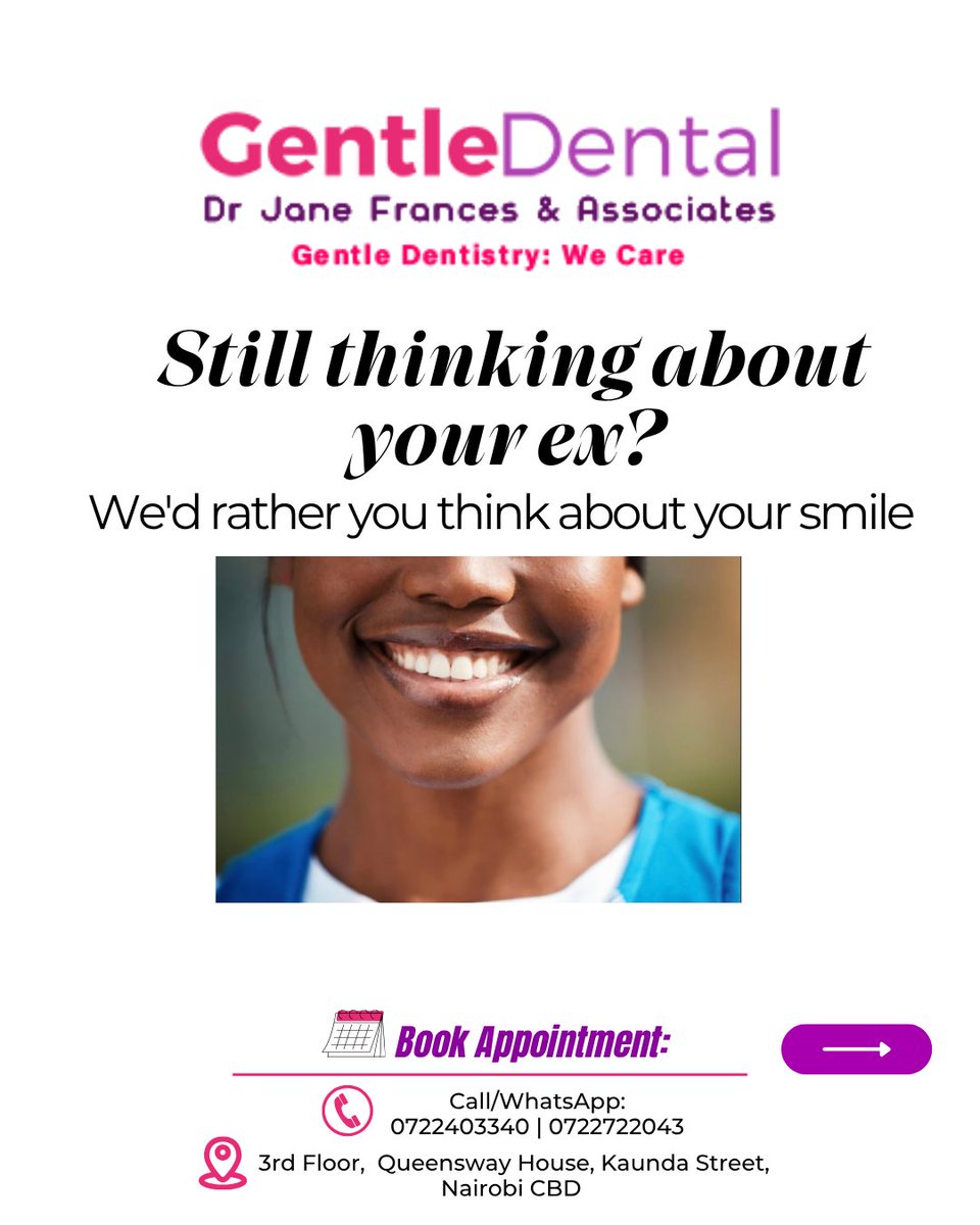 GDentalAfrica's tweet photo. Consistency is rare. We've made it our whole thing, for 39 years. 

📍 3rd Floor, Queensway House, Kaunda Street, Nairobi CBD
📲0722 403340 / 0722 722043

#GentleDentalNairobi #GentleDentistry #NairobiDentist #DentistNairobi #GentleDentistNairobi DrJaneNairobi BestDentistNairobi https://t.co/SffZXyuvfO