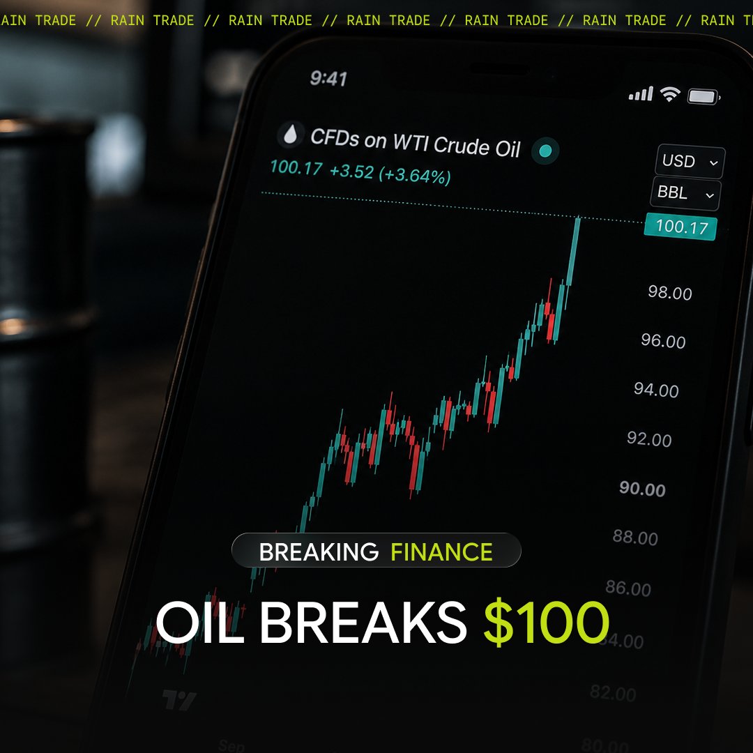 rain__trade's tweet photo. BREAKING: WTI OIL SURGES TO $100

WTI jumped more than 4% as the Houthis seized Yemen's Mocha port and moved toward the Bab el-Mandeb Strait, threatening another major oil shipping route.

14% chance crude oil makes a new all-time high in 2026.
https://t.co/eI3lFc3ySJ https://t.co/zCRObmNTAX