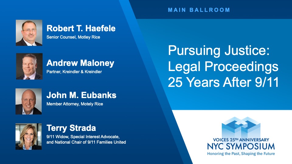 Voices_Center's tweet photo. 🔴 LIVE NOW: VOICES 25th Anniversary NYC Symposium panel “Pursuing Justice: Legal Proceedings 25 Years After 9/11” is starting now.

Watch live: https://t.co/f3FGIonijN

#VOICESSymposium #VOICES25 https://t.co/npKfOYucPe