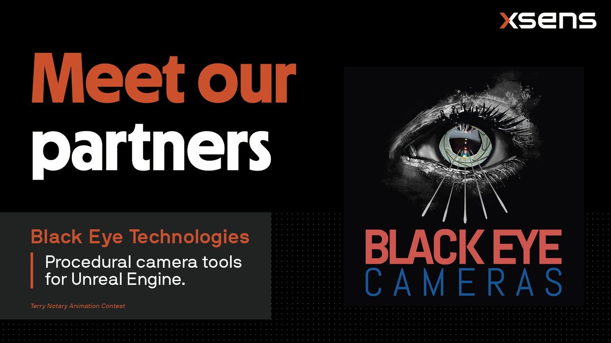 XsensEnt's tweet photo. Black Eye Technologies (@Black_Eye_Tech) 🎥 is a partner of the Terry Notary Animation Contest.

Procedural camera tools for Unreal Engine that frame and follow characters in real time.

Prizes and entry 👇
https://t.co/j5uYQ2RfZB

#XsensAnimationContest2026

#MoCap #Animation https://t.co/Rz2lfPkFu1