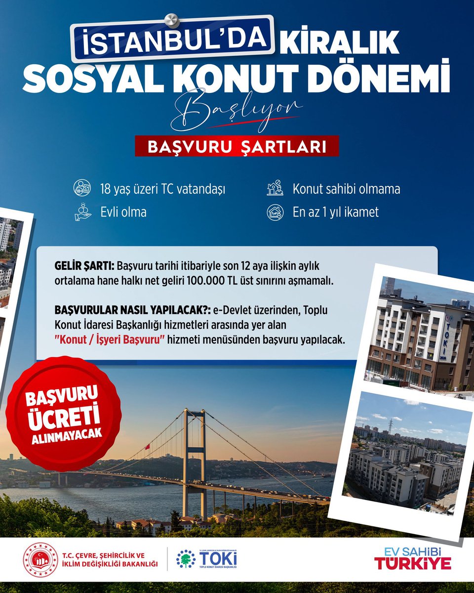 mrt_turkyilmaz's tweet photo. Bakanlığımız projeyi açıklayınca, “Bu proje bizimdi.” dediler.

O halde soralım:

Bugüne kadar kaç kiralık sosyal konut yaptınız?

Kiralığı da geçelim; kaç adet sosyal konut yaptınız?

Hadi onu da geçelim…

Bizim dönemimizde yapımını tamamlayıp size teslim ettiğimiz konutlardan kaçını İstanbullu hemşehrilerimize teslim edebildiniz? #İBB 

Sözle değil, eserle konuşulur.

İstanbul için hayata geçirilen bu önemli proje için teşekkürler Sayın Bakanım @muratkurum.

📌 Konutlar 3 yıllığına kiralanacak.
📌 Başvurular 14 Eylül’de başlayacak.
📌 İlk 1.071 kiralık konutun anahtarları Ekim ayında teslim edilecek.

#İstanbul