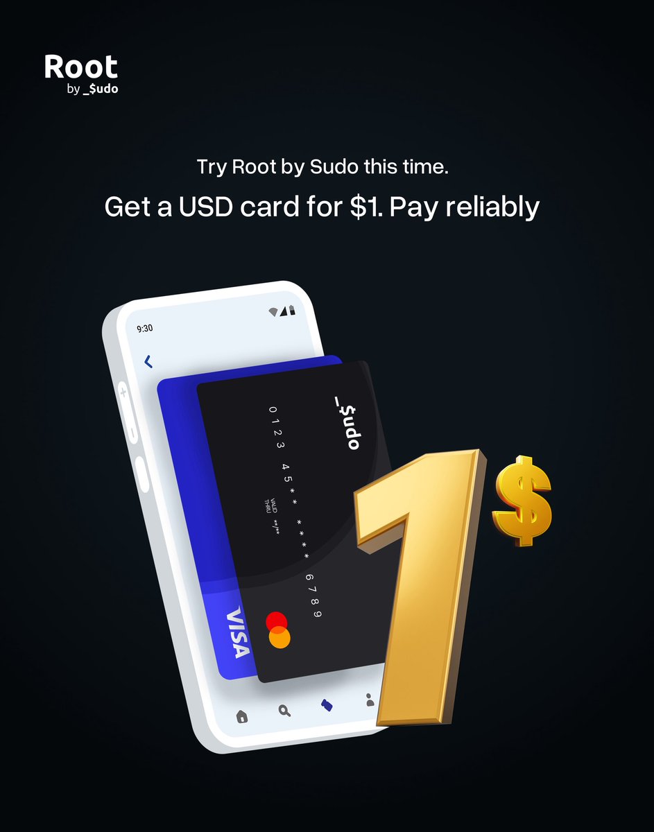 SudoAfrica's tweet photo. For subscriptions, shopping and everything in between. 

Get started with Root by Sudo.

#usdcards
#usdvirtualcard https://t.co/W3DqtEpDNM