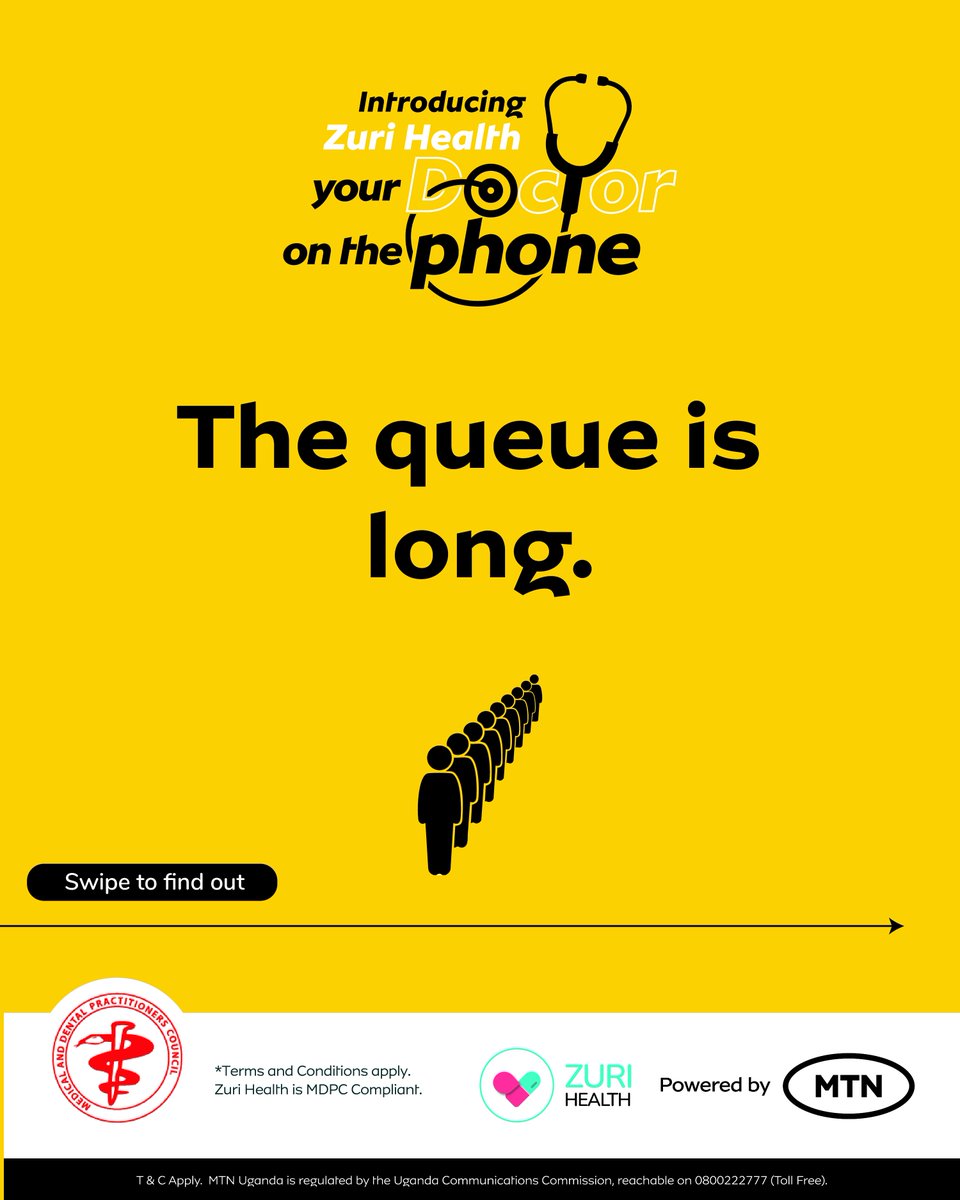ZuriHealth's tweet photo. Nobody skips care because they don't care. They skip it because of distance, queues and a day's wages.
Zuri Health on @mtnug removes all three ,a real doctor by SMS from UGX 500, or daily support on WhatsApp for UGX 1,300. Dial 158# or WhatsApp 'Hi' to 0790 462 633.
#DocOnPhone https://t.co/c5N6XQM4HW