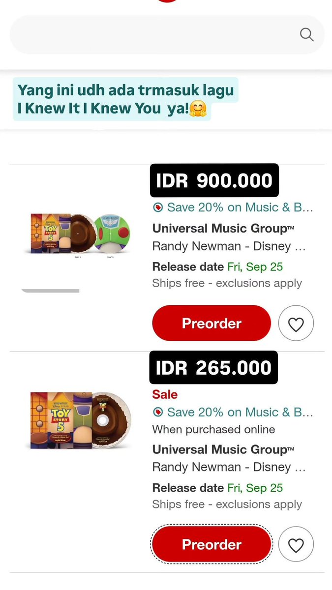 game_of_merch's tweet photo. [OPEN PO] Target CD &amp; Vinyl SALE

Silahkan request dari web https://t.co/wOxBRDW9FR

wts jual beli preorder jastip target usa original musik indo indonesia justin bieber phoebe bridgers tinashe mariah carey toy story 5 taylor swift olivia dean rodrigo sabrina charlie xcx ariana https://t.co/LB9nYQGmya