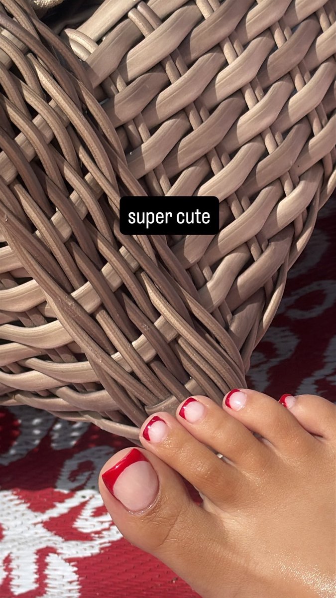 dragonsoless's tweet photo. what do we think of the red french tip ? dm me  #footfreakswork #footfetısh #footfreaks https://t.co/BJ33mbOfF3