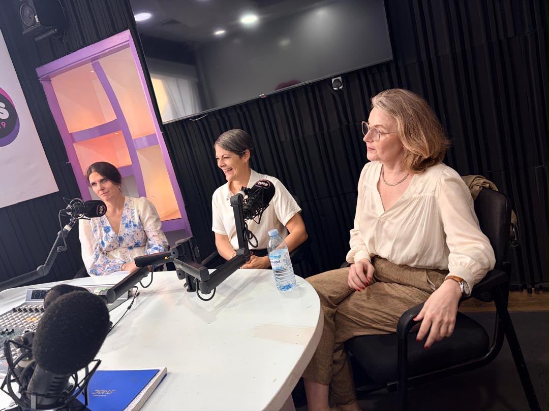 DKAmbUganda's tweet photo. What better way to start the morning than with my fellow Nordic ambassadors and the high spirited hosts @CapitalFMuganda and @KIIS_FM_uganda ? We discussed the value of partnerships and the importance of supporting youth &amp; culture. 
Thank you for having us. It was very hyggeligt! https://t.co/gDGhuRhpX6