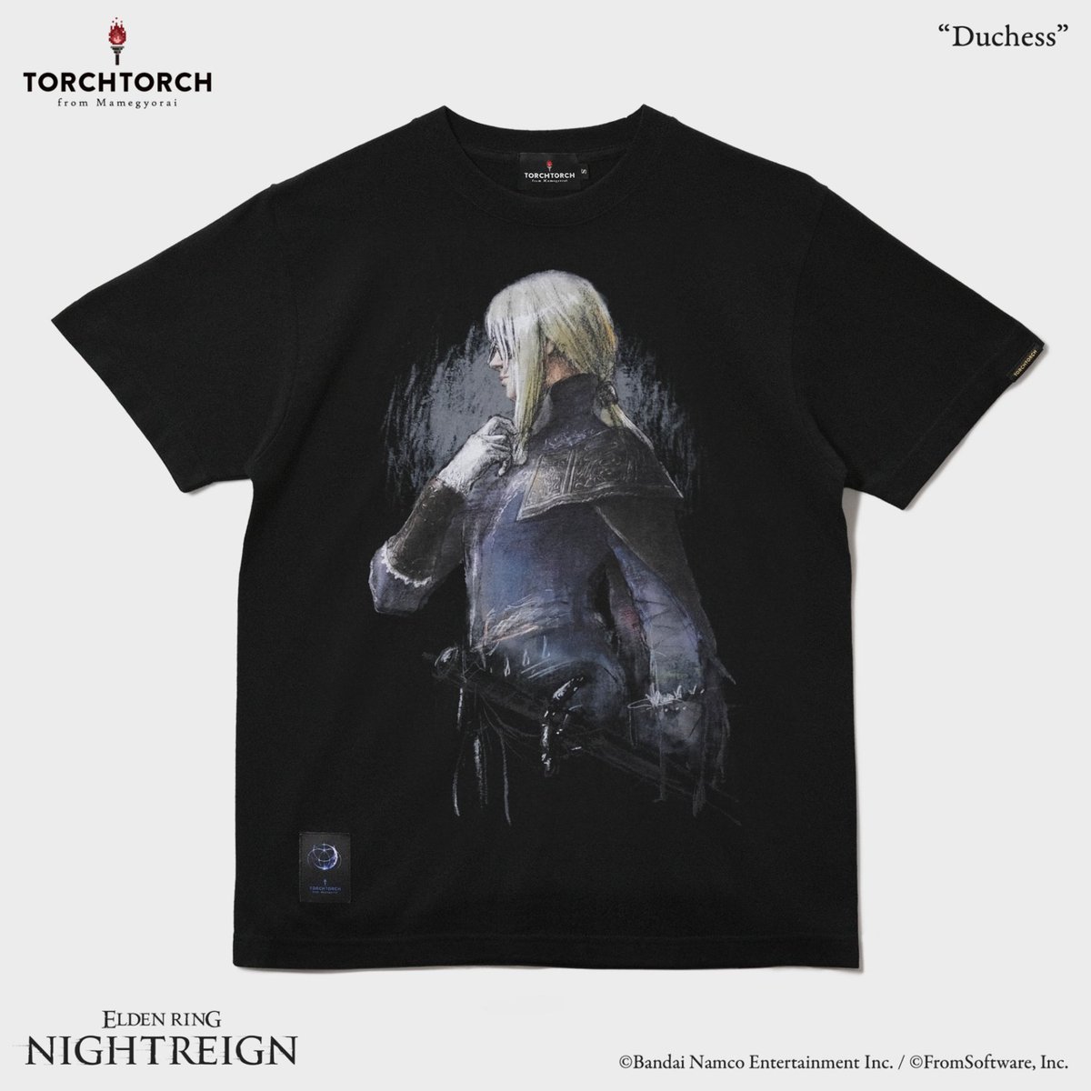 denfaminicogame's tweet photo. 『エルデンリング ナイトレイン』「レディ」と「リブラ」の新作Tシャツがおしゃれすぎる。TORCH TORCHがTGS2026で先行販売へ
https://t.co/0w2s73SbMR

レディは青木薫氏、リブラはPisha氏による描き下ろしアートを採用。リブラの背面には取引条件が並び、紋章にはジェルインクを使用 https://t.co/FdZQJArJKH