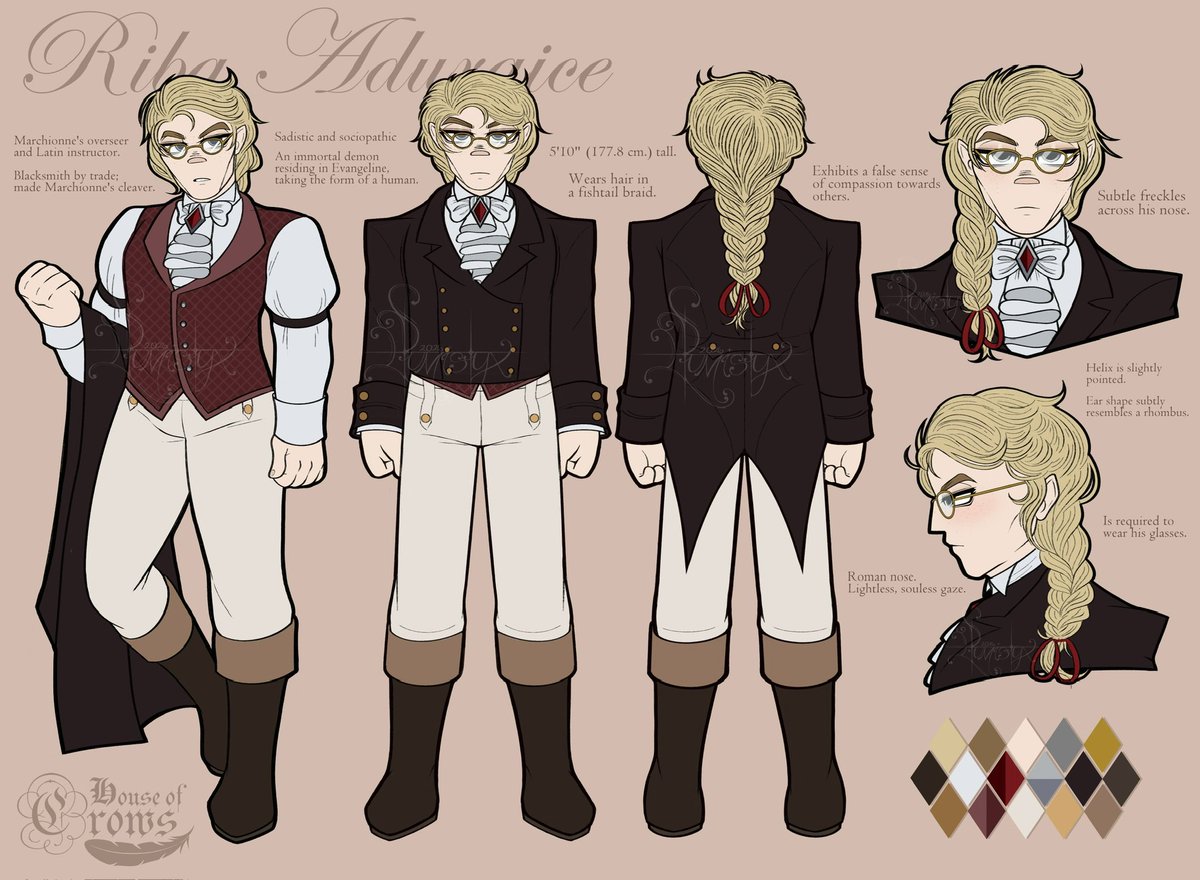 FireheartSophia's tweet photo. Riba’s official ref sheet for House of Crows!! Drawn by Lumistyx!! #mtmb #mariothemusicbox #hoc #houseofcrows https://t.co/aVVvpUjIrf