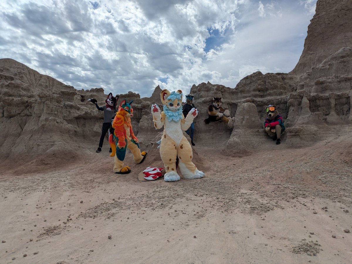 ShrimpScampe's tweet photo. 🦐I was told there was a sea out here so I went with some friends to investigate🦐
🦐Sadly it seems to have disappeared and now it's maybe a little too warm for this shrimp🦐
#FursuitEveryDay #BadlandsNationalPark https://t.co/oH48NKigW5