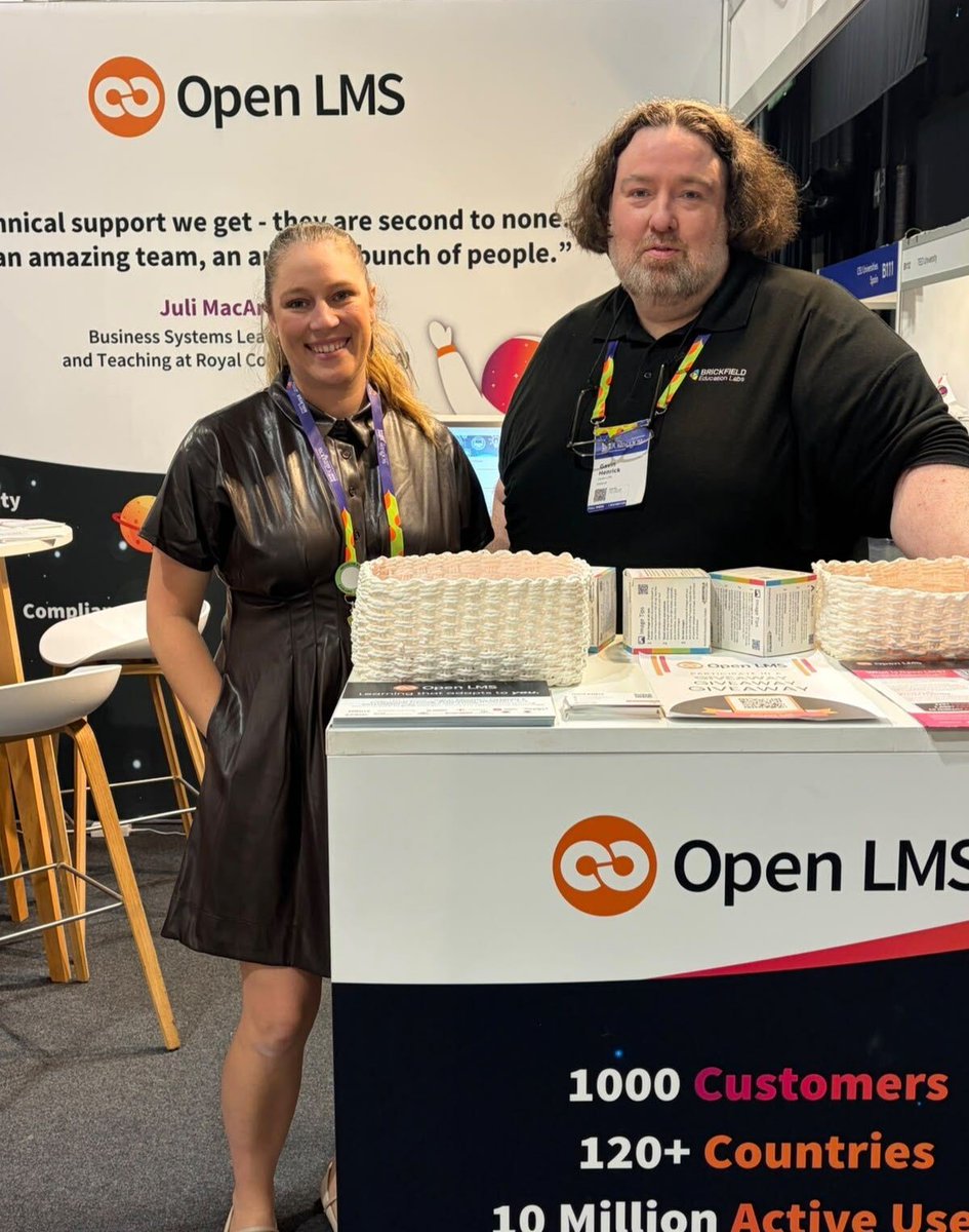 Open_LMS's tweet photo. Day 2 at #EAIE2026 is heating up! 🔥

Stop by Booth B98 to meet Ivana &amp; Gavin Henrick @brickfieldlabs and discover how to make your digital learning more accessible, automated, and engaging.

Come say hi! 👋

#OpenLMS #EdTech #HigherEd #Accessibility https://t.co/nag8jfZWc2