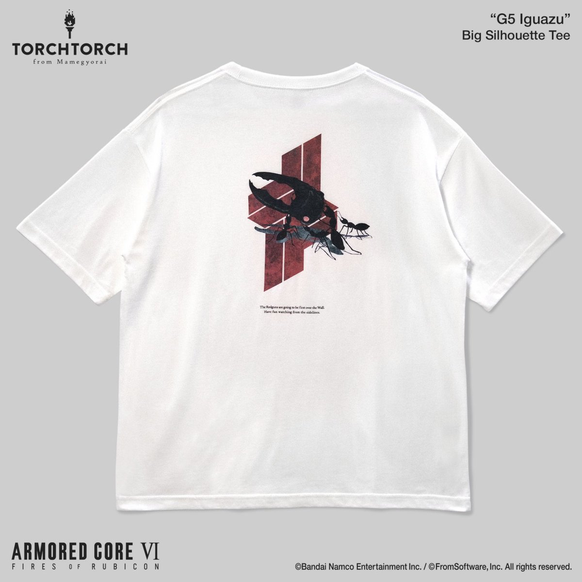 denfaminicogame's tweet photo. 『アーマード・コア6』「G5 イグアス」のビッグシルエットTシャツが登場。イラつくぜ…野良犬に…憧れたんだ…
https://t.co/0w2s73SbMR

背面にはエンブレム、前面にはイグアスのプロフィールと搭乗ACのアセンブルをプリント。TORCH TORCHがTGS2026で先行販売、後日の一般販売も予定 https://t.co/AMbinzEgAk