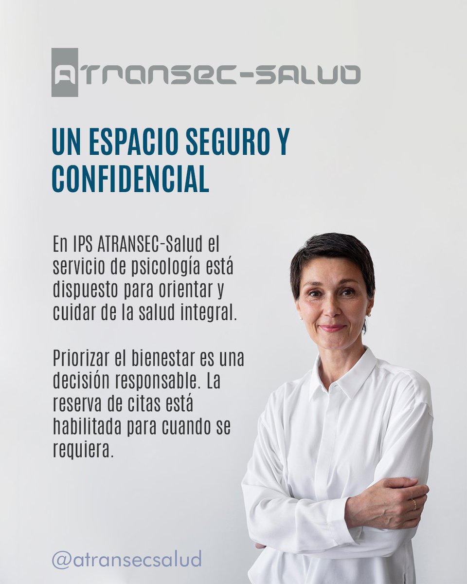 atransecsalud's tweet photo. HABLAR A TIEMPO SALVA VIDAS. 💚
​En el #DíaMundialparalaPrevencióndelSuicidio, la #saludmental es clave. La orientación psicológica profesional brinda equilibrio y bienestar. En @atransecsalud se ofrece un espacio seguro de escucha y valoración. 👇
​#Pereira #Psicología #salud https://t.co/Lp1zL2skUW